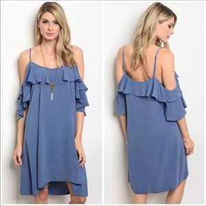 2-Pack Blue Cold Shoulder Dress